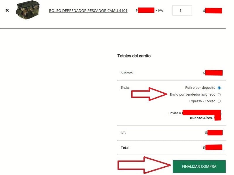 Paso 4 - Carrito y opciones de envío